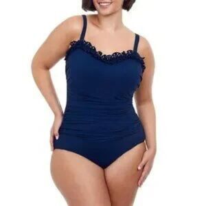 Profile by Gottex Women's Plus Full Figure Hula Dance One-Piece Swimsuit - 10-D